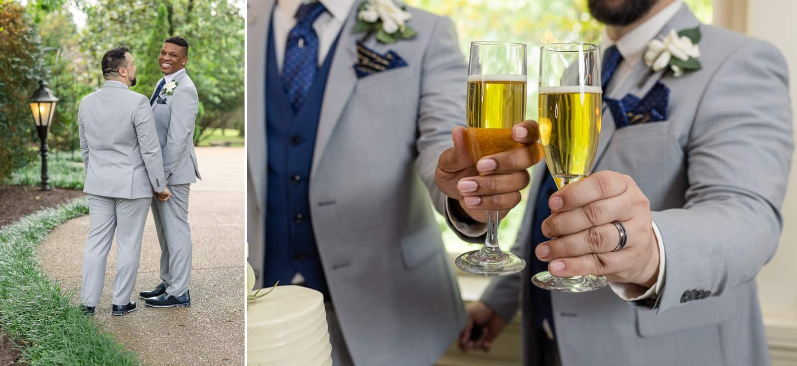 Champagne toast - close up of glasses